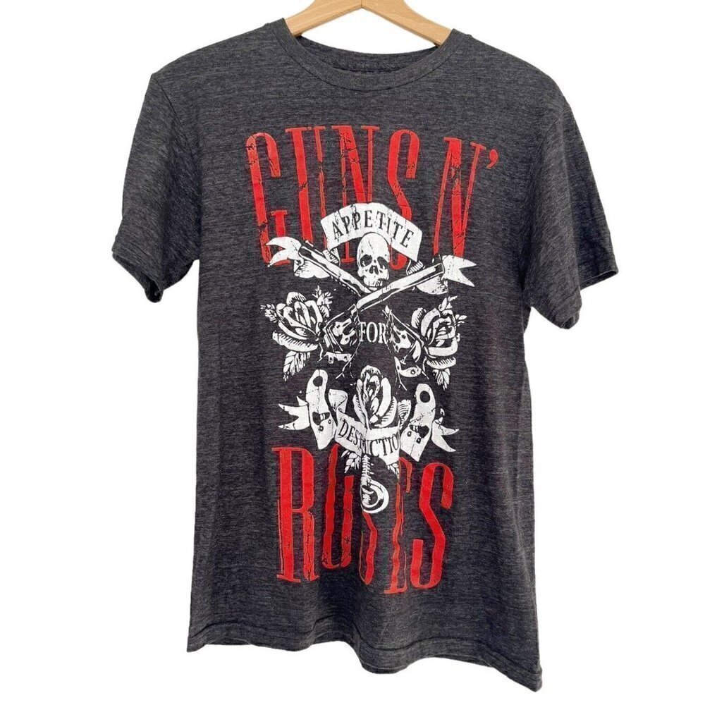Guns N' Roses APPETITE FOR DESTRUCTION Men’s/Unisex Sz S Gray Band Tee Shirt